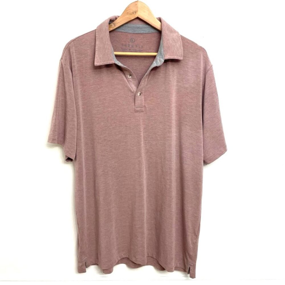 Free Fly Apparel Men's Polo in Dusty Rose Heather